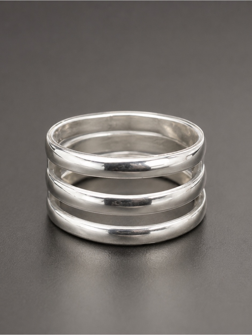 Sterling Silver Triple Band Ring Size 4.75 Great Pinkie Ring - Picture 2 of 4